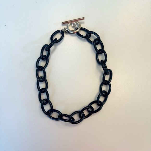 TOVA Black-Coated Metal Link Necklace - Picture 12 of 13